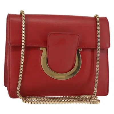 Pre-owned Ferragamo Thalia Shoulder Bag Leather Leather Shoulder Bag Bag () In Red