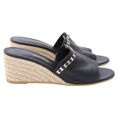 Ferragamo Thassos Embellished Mules In Black Leather