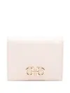 Ferragamo Gancini Compact Leather Wallet In Pink