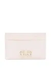 Ferragamo The Gancini Leather Card Holder In Neutral