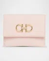 Ferragamo The Gancini Leather Wallet In Pink