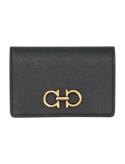 Ferragamo The Gancini Wallet In Nero