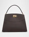 Ferragamo Gancio-clasp Hammered Calfskin Tote Bag In Brown