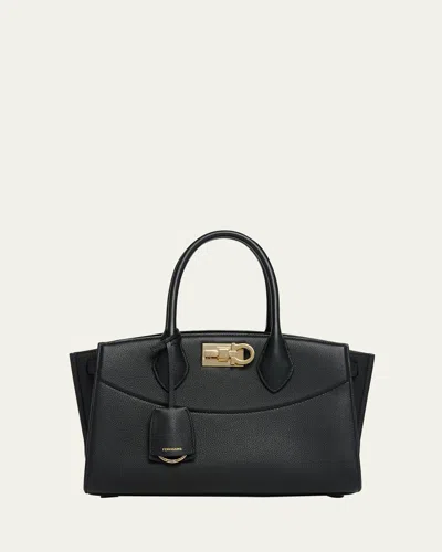 FERRAGAMO THE NEW STUDIO SOFT LEATHER TOP-HANDLE BAG