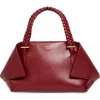 Ferragamo The Scarf Leather Top Handle Bag In Borgogna