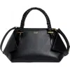 Ferragamo The Scarf Leather Top Handle Bag In Nero