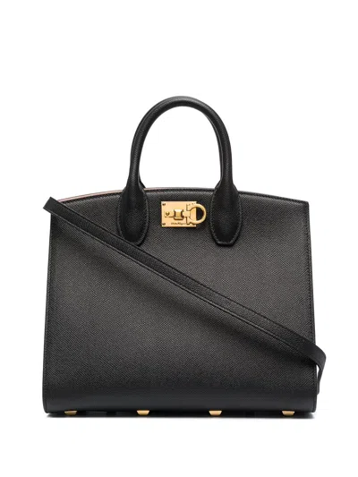 Ferragamo Small Studio Box Bag In Black