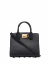 Ferragamo Studio Box Mini Leather Top-handle Bag In Black