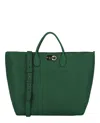 Ferragamo The Studio Large Leather Tote In Green