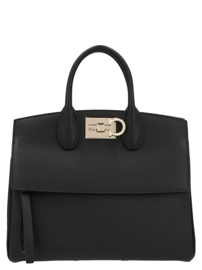 Ferragamo The Studio Small Handbag In Black