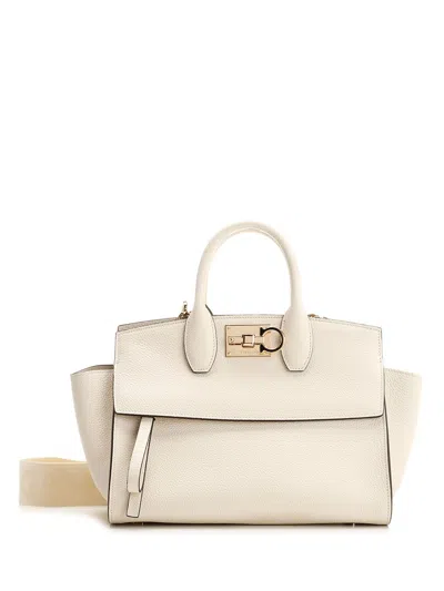 Ferragamo The Studio Soft Handbag In White