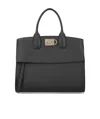 Ferragamo Studio Bag Small Leather Satchel In Black