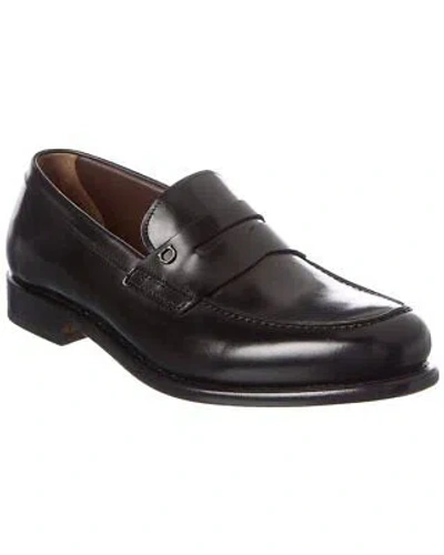 Pre-owned Ferragamo Theodore Leather Loafer Men's In Black