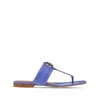 Ferragamo Rikis Calfskin Gancini Thong Sandals In Blue