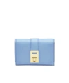 Ferragamo French Hug Wallet In Calf Leather In Sky Blue
