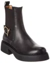 Ferragamo Tia Buckled Leather Ankle Boots In Black