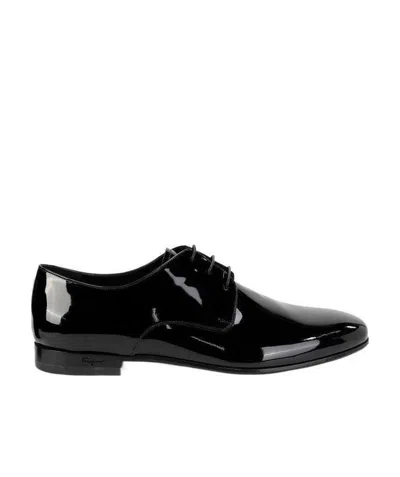 Ferragamo Tie Business Casual Shoes In Black