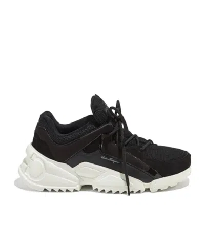 Ferragamo Tie Casual Sports Shoes In Black