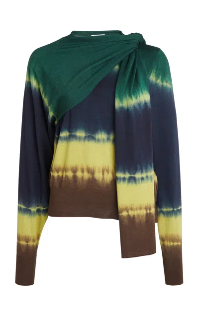 Ferragamo Tie-dye Effect Virgin-wool Sweater In Multi