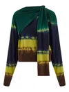 Ferragamo Tie-dye Effect Virgin-wool Sweater In Green
