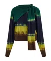 Ferragamo Tie-dye Wool Knit Shoulder-tie Sweater In Multi