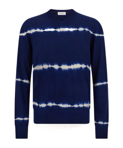 FERRAGAMO TIE DYE WOOL V-NECK PULLOVER