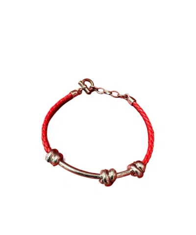 Ferragamo Tied Detail Bracelet In Red