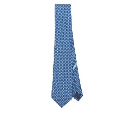 Ferragamo Polka-dot Pattern Silk Tie In Blue