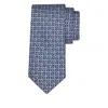 Ferragamo Anteo Gancini Print Silk Tie In Blue