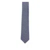 Ferragamo Terrier-print Silk Tie In Blue