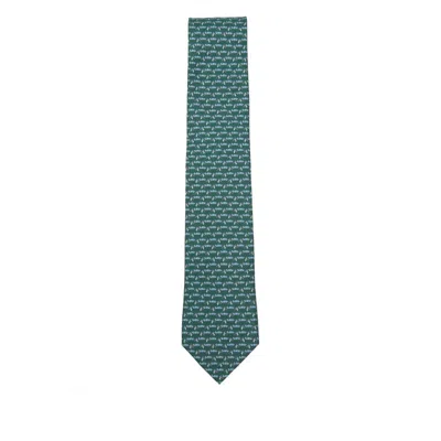 FERRAGAMO TIES BLUE, GREEN