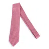 Ferragamo Men Silk Tie With Intreccio Print In Pink
