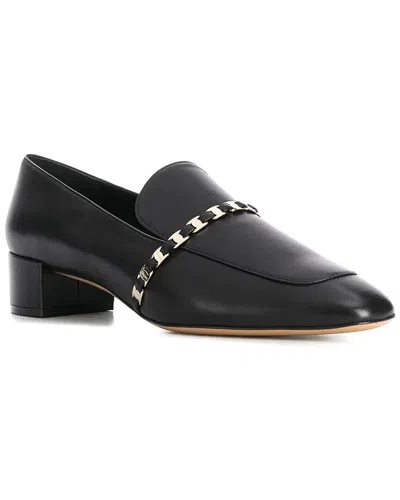 Ferragamo Tilos Low Heel Leather Loafer In Black