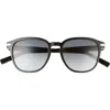 Ferragamo Timeless 53mm Rectangular Sunglasses In Black/blue Gradient