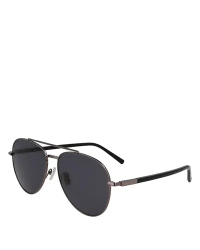Ferragamo Timeless Aviator Sunglasses, 61mm In Gray