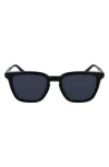 Ferragamo Timeless Modified 52mm Rectangular Sunglasses In Black