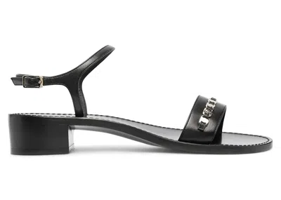 Pre-owned Ferragamo Tiny Vara Bow Applique Trim Sandals (women's) Sneakers In Black
