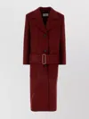 Ferragamo Tiziano Wool Blend Coat In Burgundy