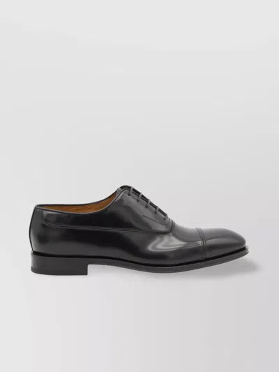 Ferragamo Toe Cap Lace Leather Smooth Finish