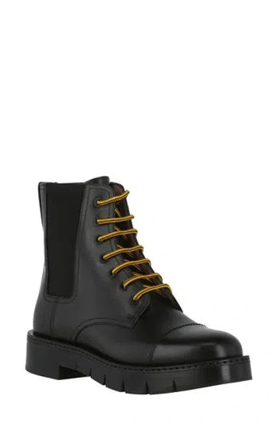 Ferragamo Tolk Combat Boot In Black