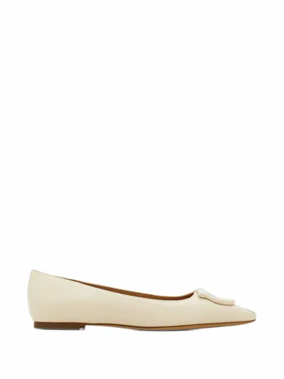 Ferragamo Tonal Maxi Gancini Ballet Flats In Animal Print