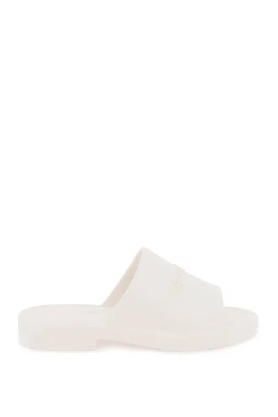 Ferragamo Tone-on-tone Rubber Flat For Women In White