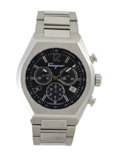 Pre-owned Ferragamo Tonneau Chrono Watch, 42mm In Multi