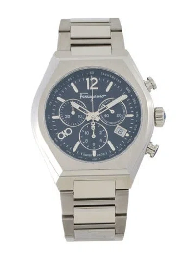 Pre-owned Ferragamo Tonneau Chrono Watch, 42mm In Multi
