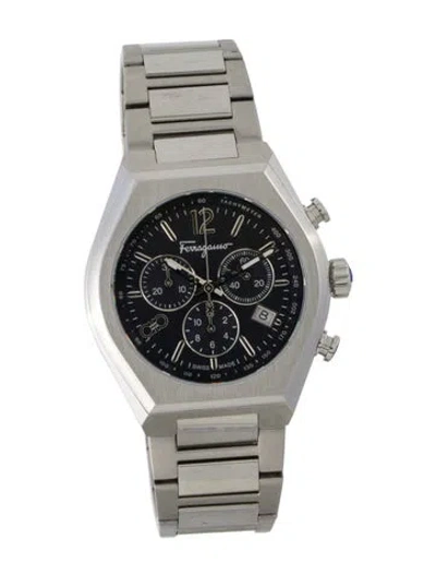 Pre-owned Ferragamo Tonneau Chrono Watch, 42mm In Multi