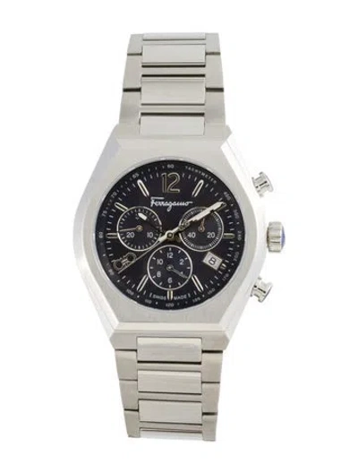 Pre-owned Ferragamo Tonneau Chrono Watch, 42mm In Multicolor