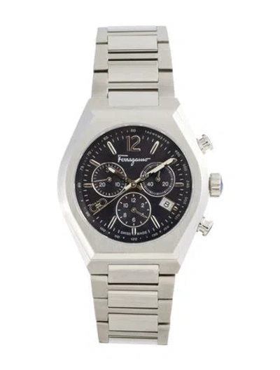 Pre-owned Ferragamo Tonneau Chrono Watch, 42mm In Multicolor