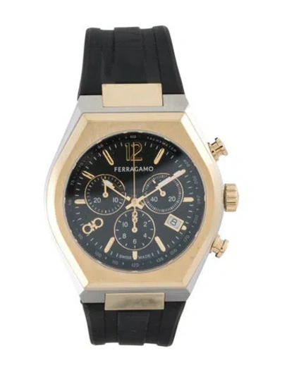 Pre-owned Ferragamo Tonneau Chrono Watch In Multi