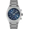Ferragamo Men's 42mm Tonneau Chronograph Watch With Bracelet Strap, Silver/blue In Silver