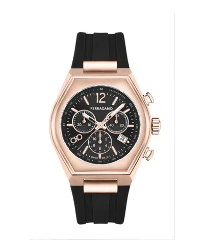 Ferragamo Tonneu Chrono Silicone Watch